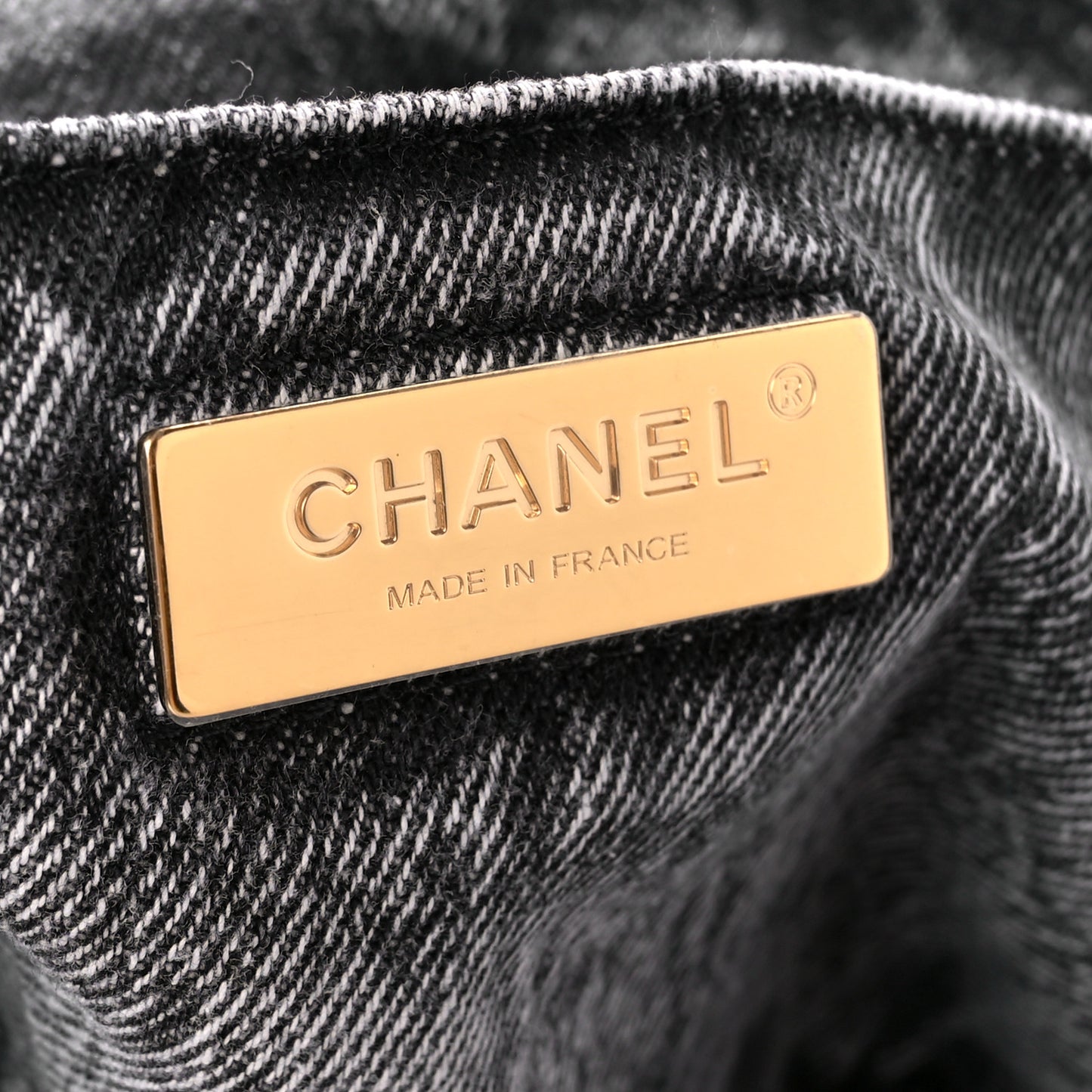 Washed Denim Quilted Medium Chanel 19 Flap Black White