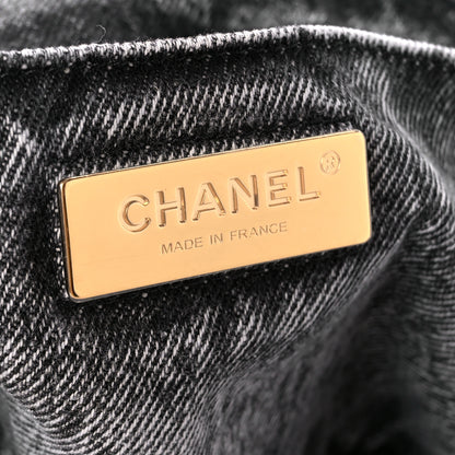 Chanel Washed Denim Quilted Medium Chanel 19 Flap Black White 7 of 12