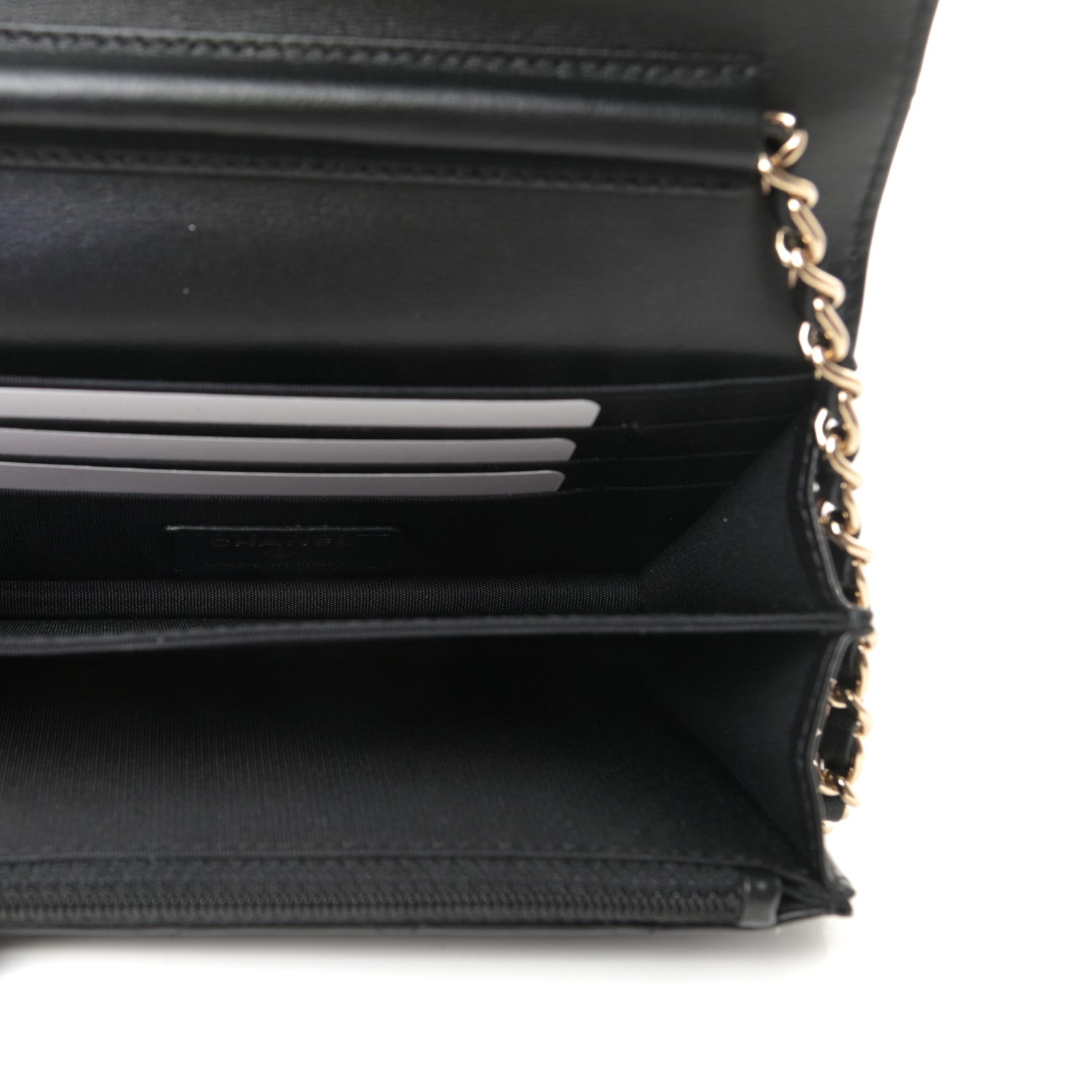 Chanel Lambskin Quilted Mini Camellia Bow Wallet On Chain WOC Black 5 of 9