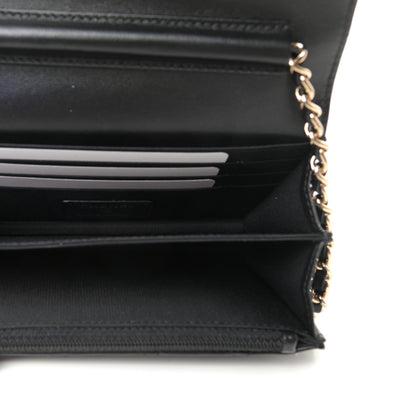 Chanel Lambskin Quilted Mini Camellia Bow Wallet On Chain WOC Black 5 of 9