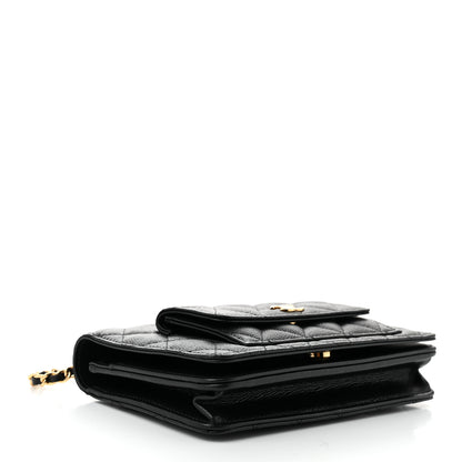 Chanel Caviar Quilted Pocket Clutch With Chain WOC Black 4 of 12