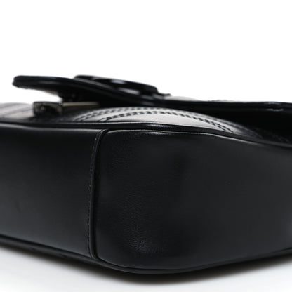 Gucci Calfskin Matelasse Monochrome Mini GG Marmont Shoulder Bag Black 10 of 10
