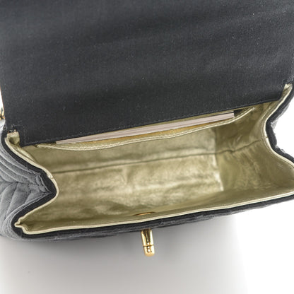Chanel Satin Diagonal Quilted Mini Square Flap Black 5 of 8