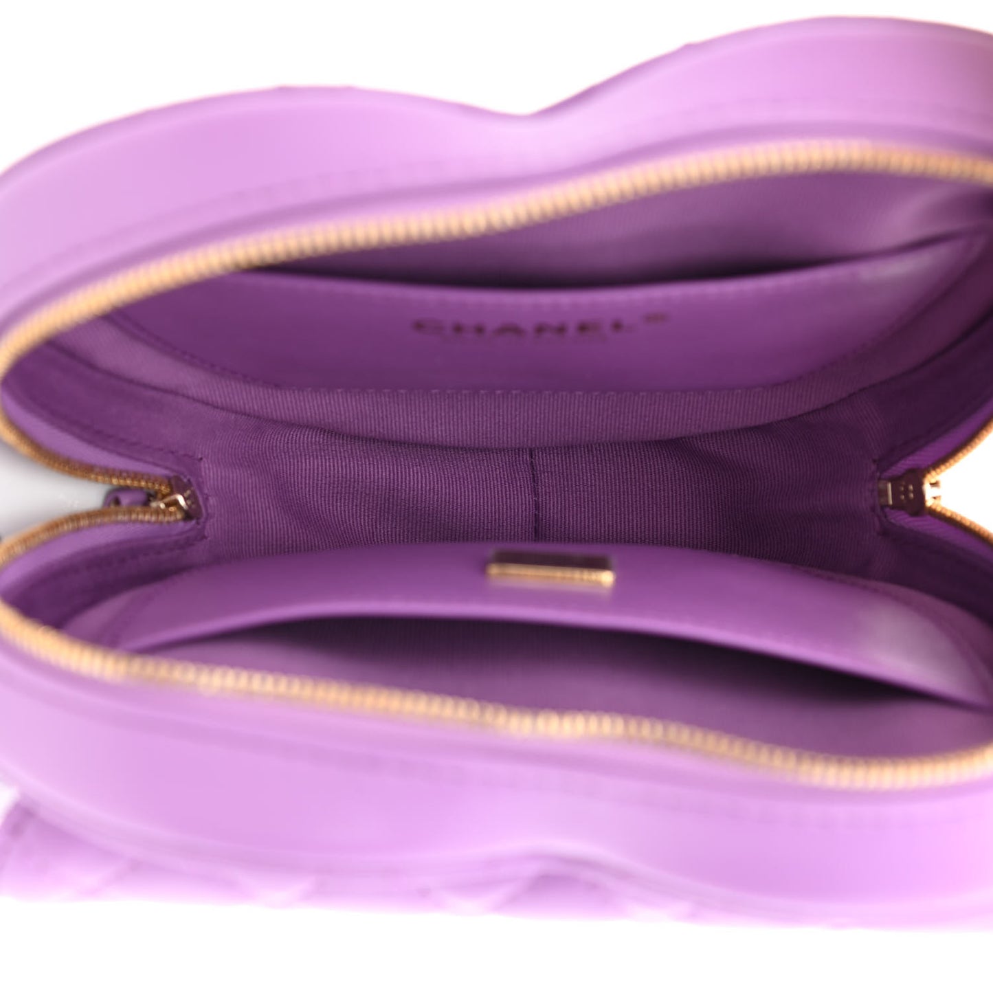 Lambskin Quilted CC In Love Heart Bag Purple