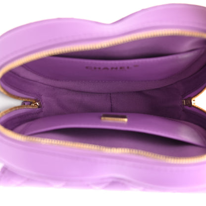 Chanel Lambskin Quilted CC In Love Heart Bag Purple 5 of 11