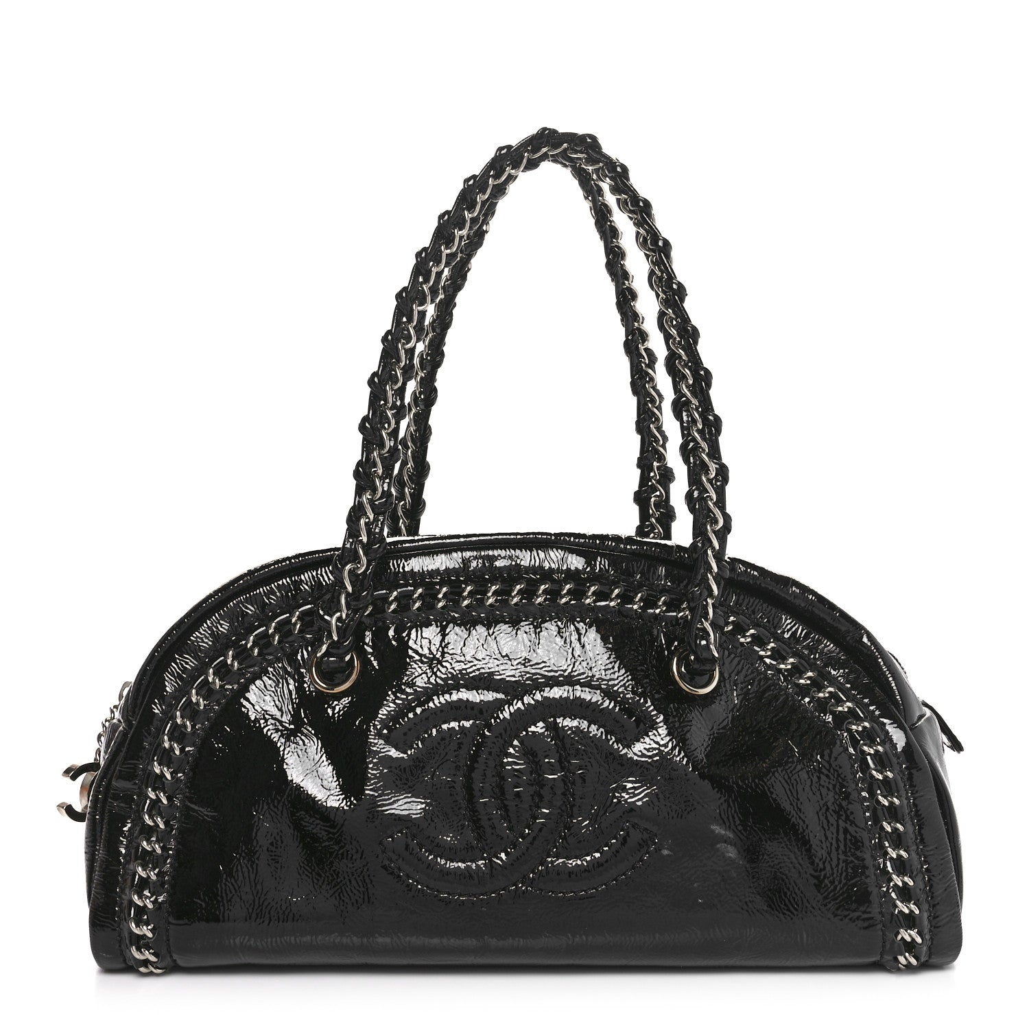 Chanel Patent Medium Luxe Ligne Bowler Black 1 of 11