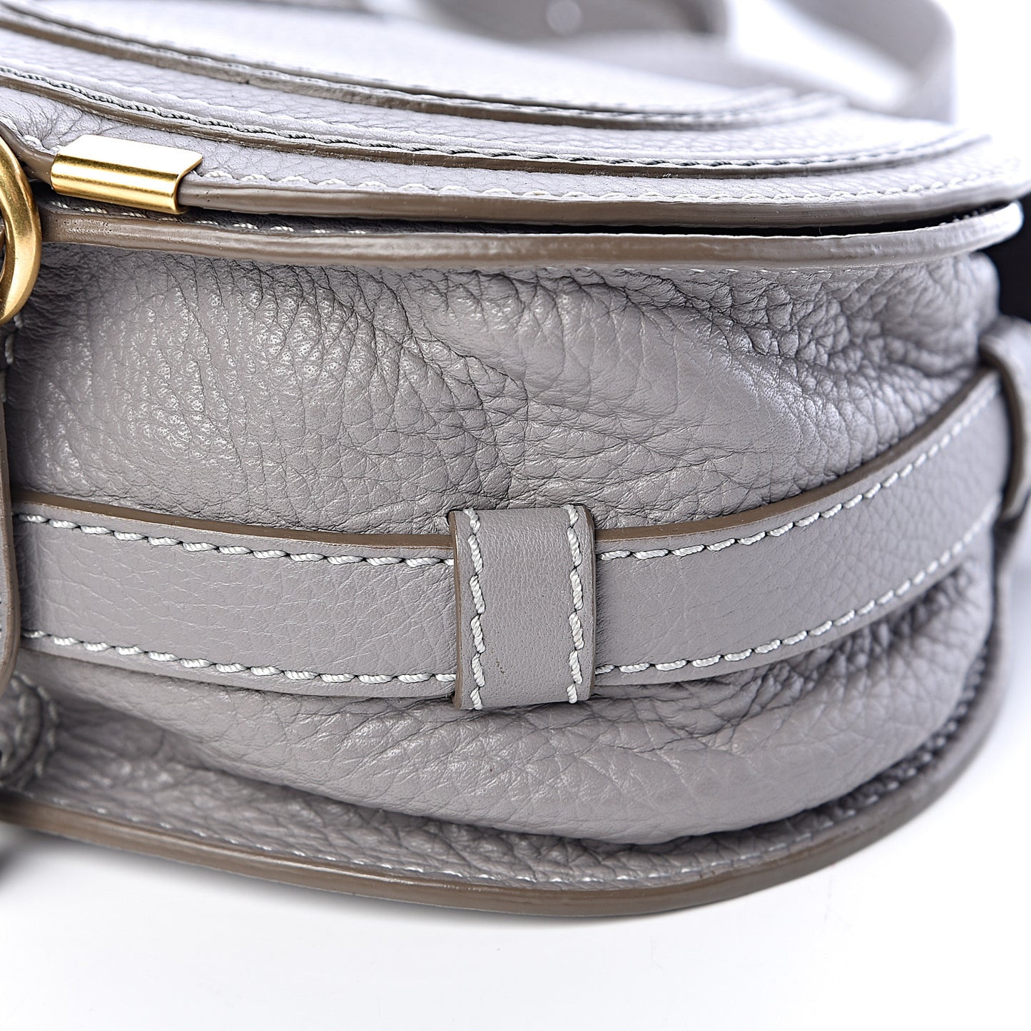 Calfskin Mini Marcie Round Crossbody Bag Cashmere Grey