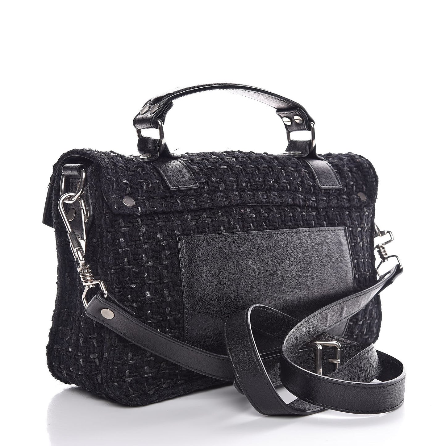 Lorma Tweed Lambskin Tiny PS1 Satchel Black