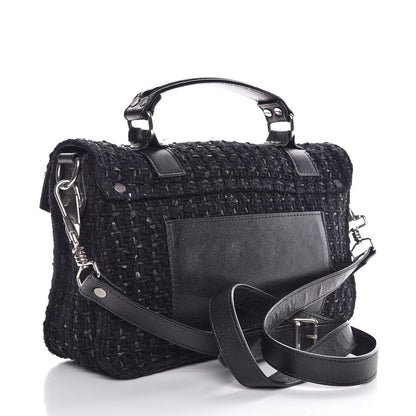 Proenza Schouler Lorma Tweed Lambskin Tiny PS1 Satchel Black 3 of 8