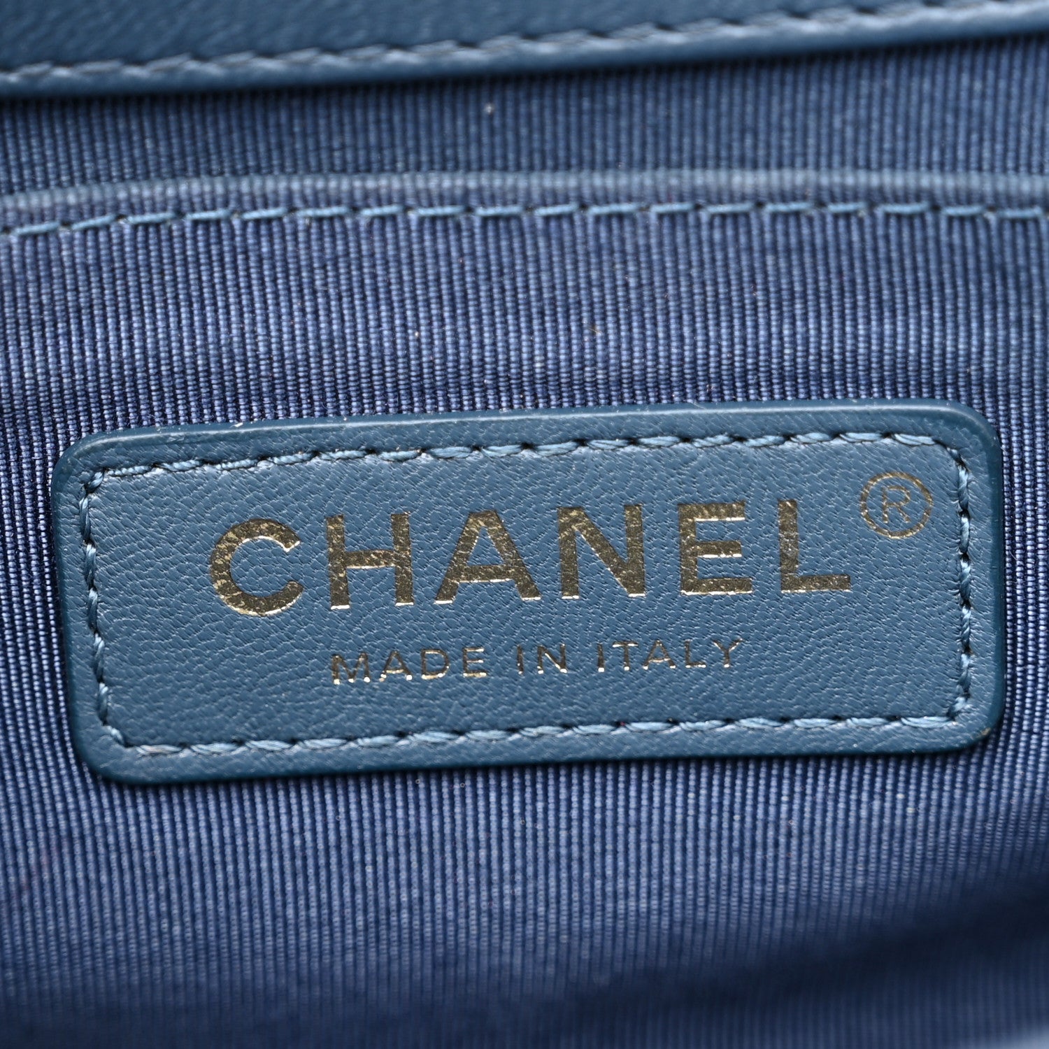 Chanel Fabric Chevron Braided Small Boy Flap Blue Ivory 6 of 12