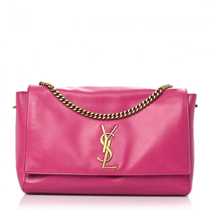 Saint Laurent Smooth Calfskin Suede Medium Reversible Monogram Kate Satchel Rose Rubis 1 of 19