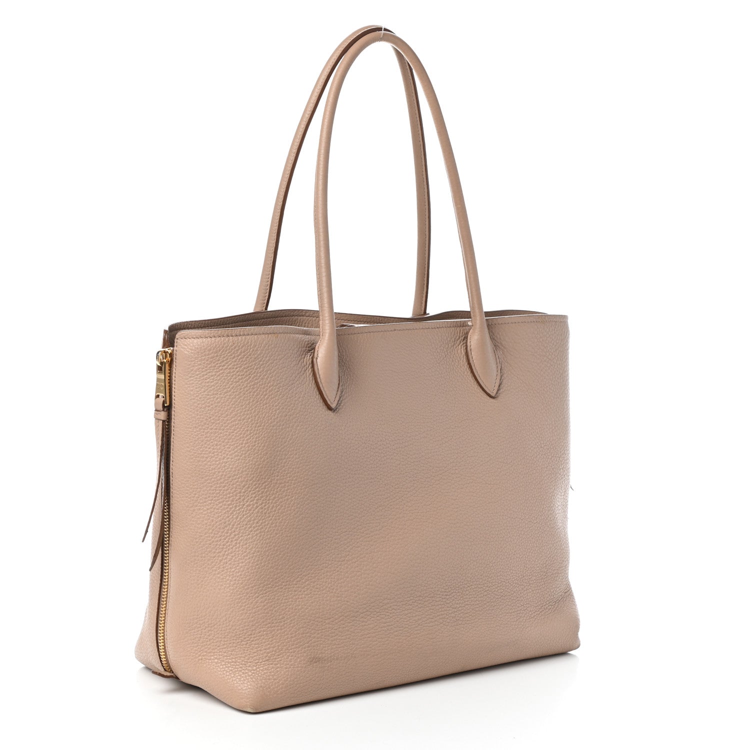 Prada Vitello Daino Side Zip Shopper Tote Cammeo 3 of 9