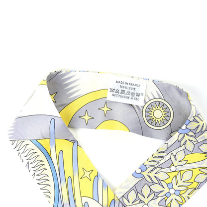 Hermes Silk La Source de Pegase Twilly Jaune Vif Gris Perle 3 of 5