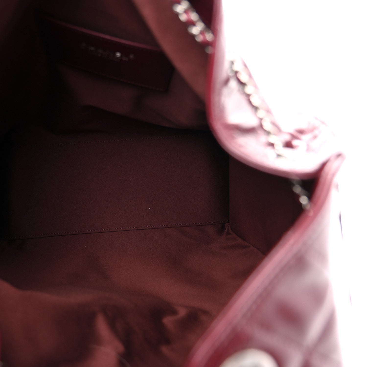 Chanel Shiny Crumpled Calfskin Quilted Medium Chanel 25 Handbag Dark Burgundy 6 of 11