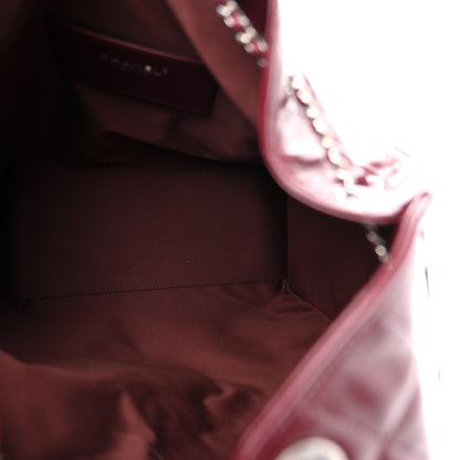 Chanel Shiny Crumpled Calfskin Quilted Medium Chanel 25 Handbag Dark Burgundy 6 of 11