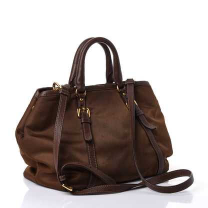 Prada Nylon Tessuto Vitello Daino Tote Corinto 2 of 4