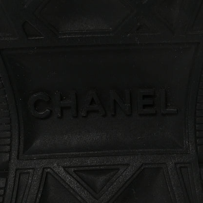 Chanel Velvet Calfskin Mixed Fibers CC Sneakers 36.5 Black 7 of 10