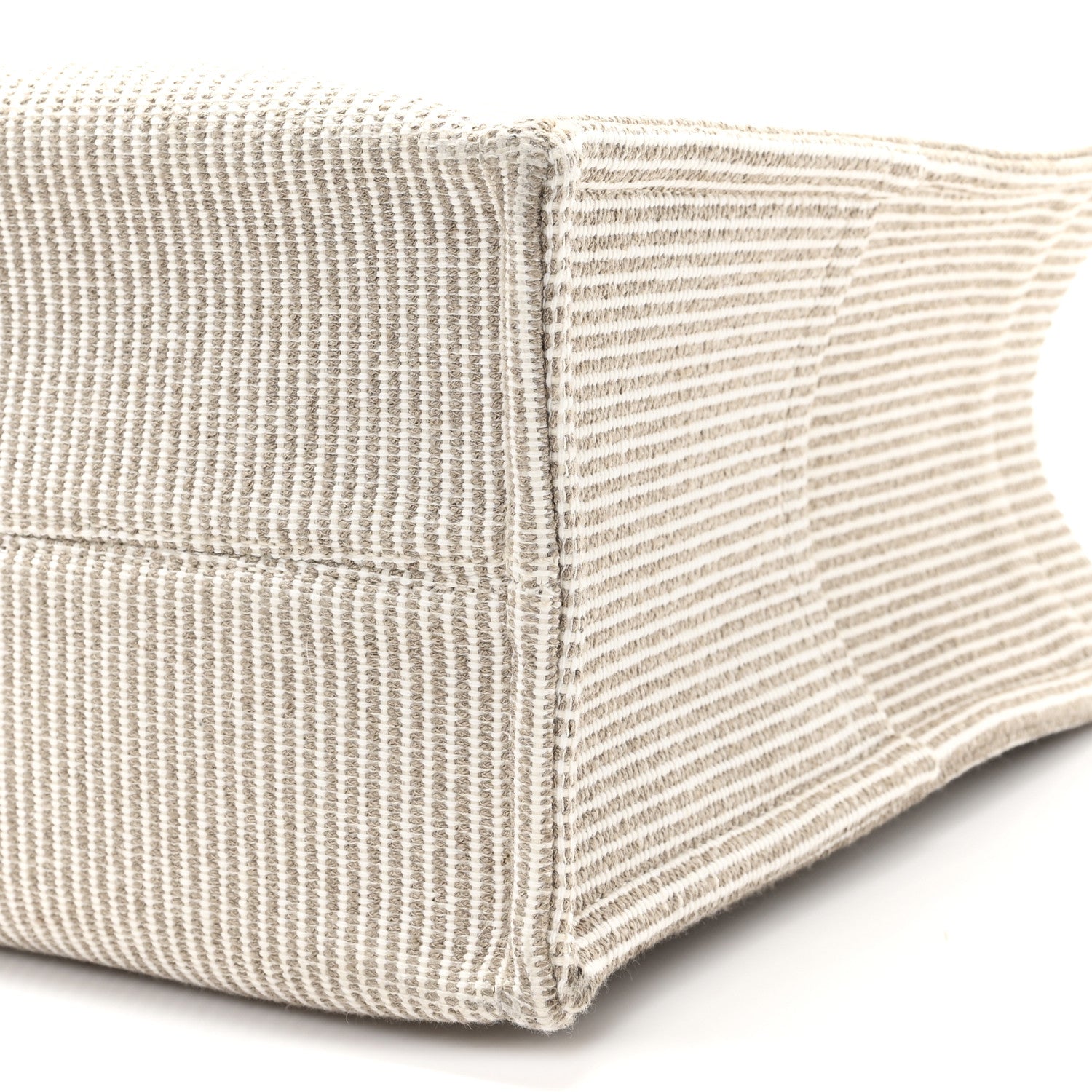Celine Canvas Calfskin Striped Triomphe Large Cabas Beige 9 of 10