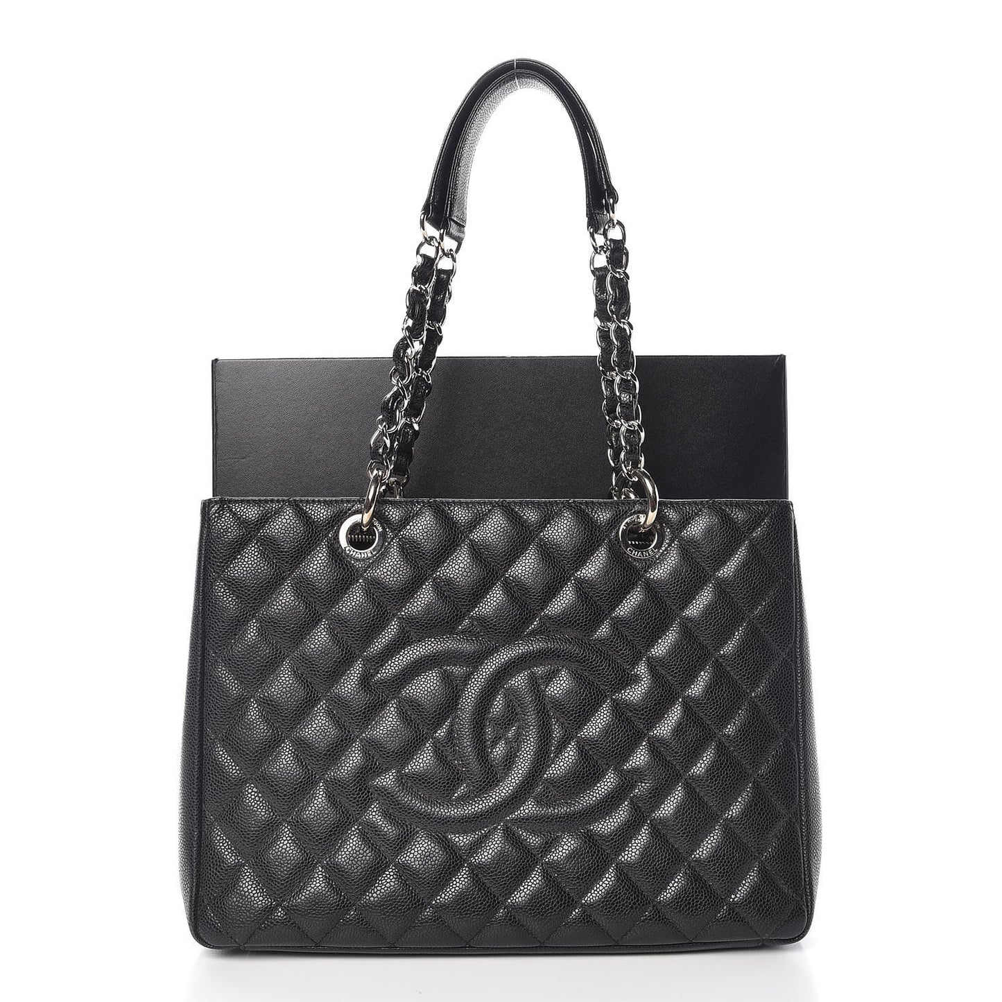 Caviar Quilted Grand Shopping Tote GST Black