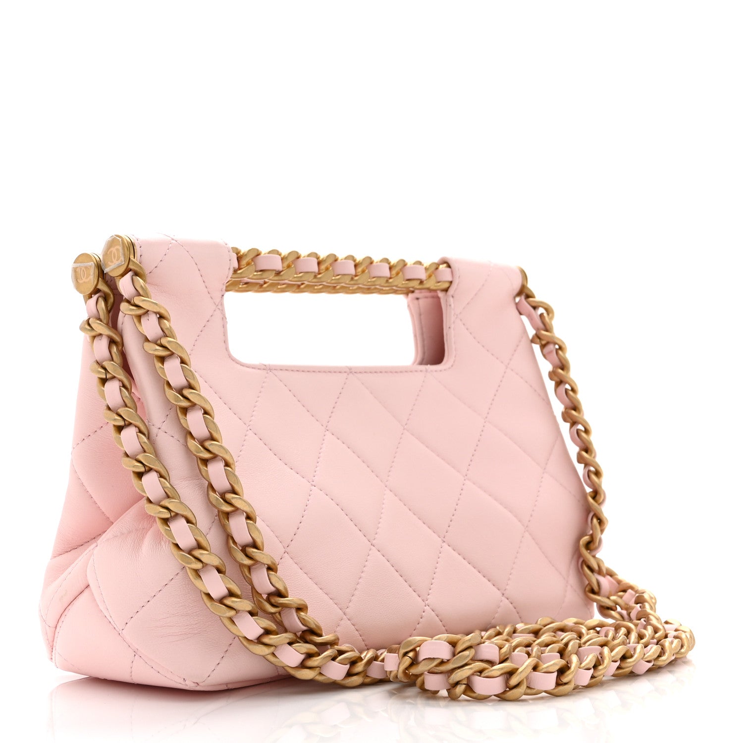 Chanel Shiny Lambskin Small Shopping Bag Light Pink 3 of 10