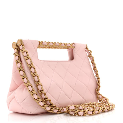 Chanel Shiny Lambskin Small Shopping Bag Light Pink 3 of 10