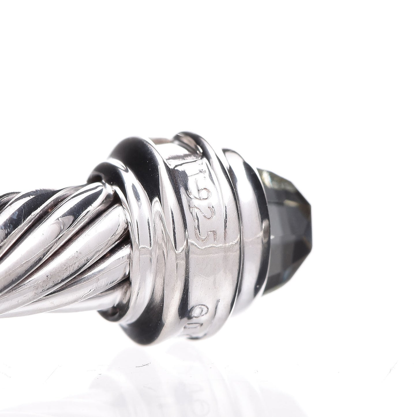Sterling Silver Diamond Prasiolite 5mm Cable Classics Bracelet