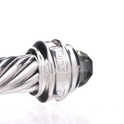 David Yurman Sterling Silver Diamond Prasiolite 5mm Cable Classics Bracelet 4 of 5