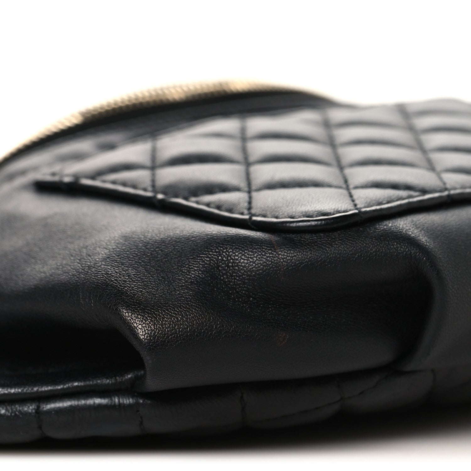 Chanel Lambskin Quilted Waist Bag Fanny Pack Black 8 of 9