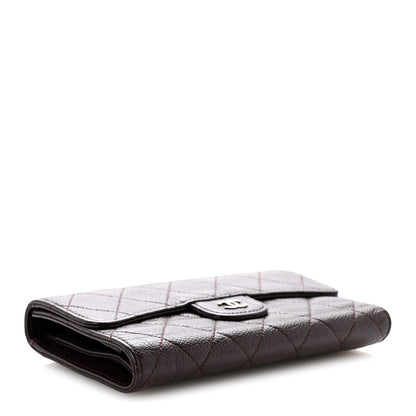 Chanel Caviar Quilted Large Flap Wallet Burgundy 4 of 12