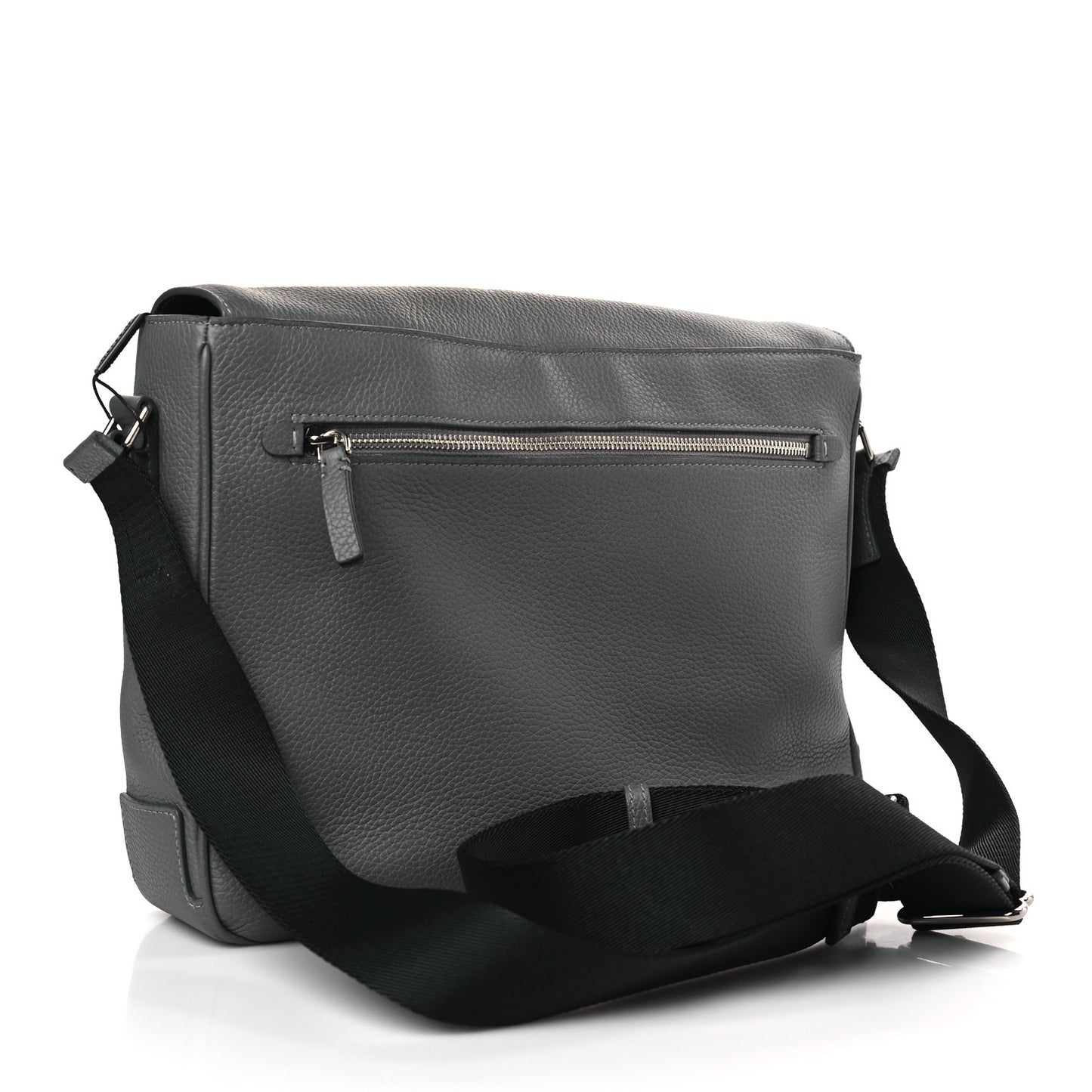 Calfskin Logo Messenger Charcoal Grey