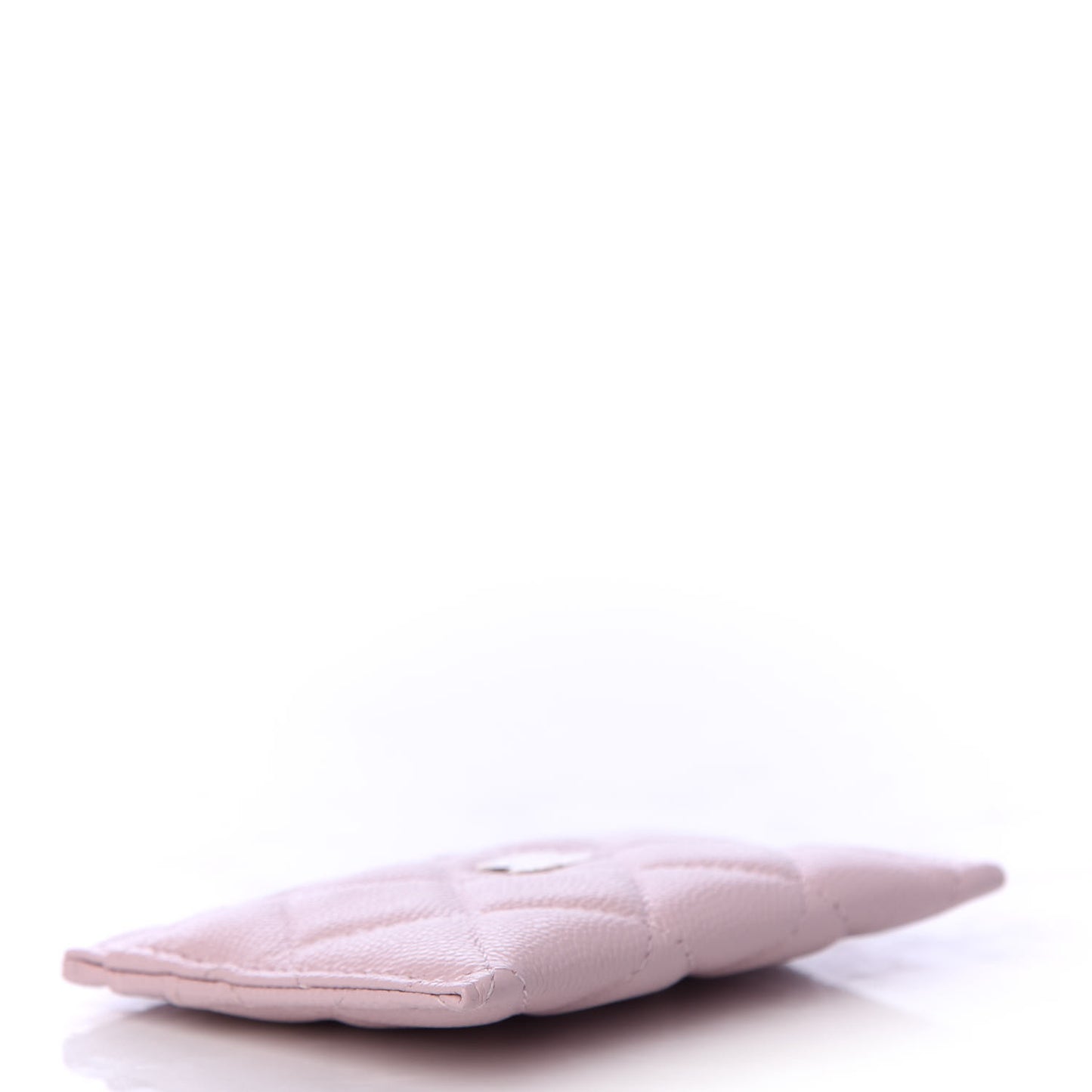 Caviar Quilted Card Holder Light Pink