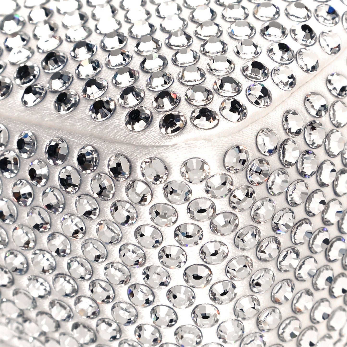 Satin Crystal Mini Re-Edition 2000 Bag White