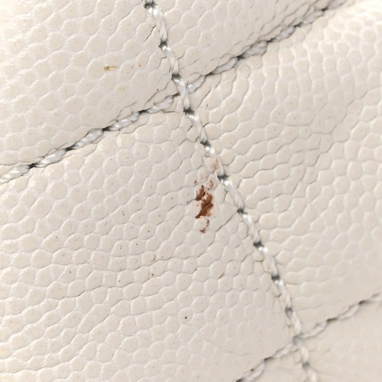 Caviar Quilted Small Coco Handle Flap White