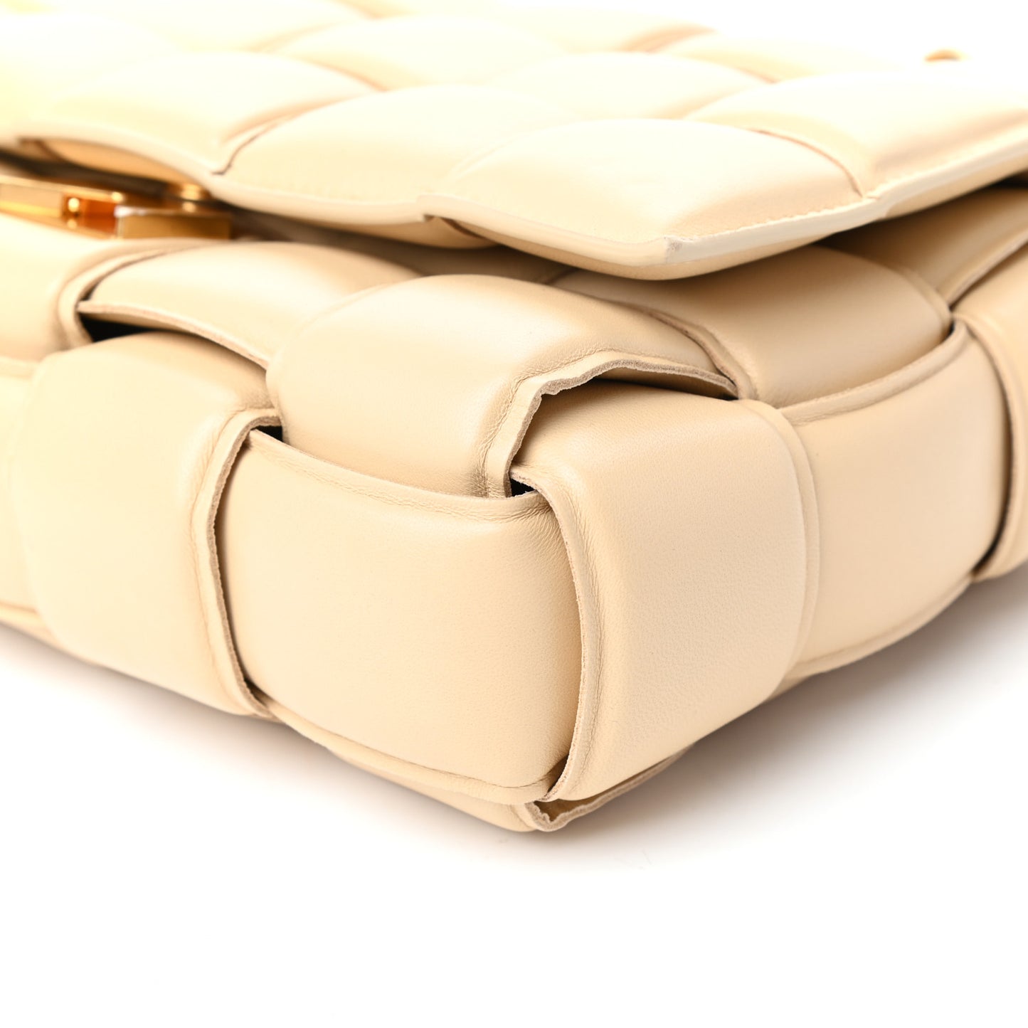 Lambskin Maxi Intreccio Padded Chain Cassette Crossbody Bag Porridge