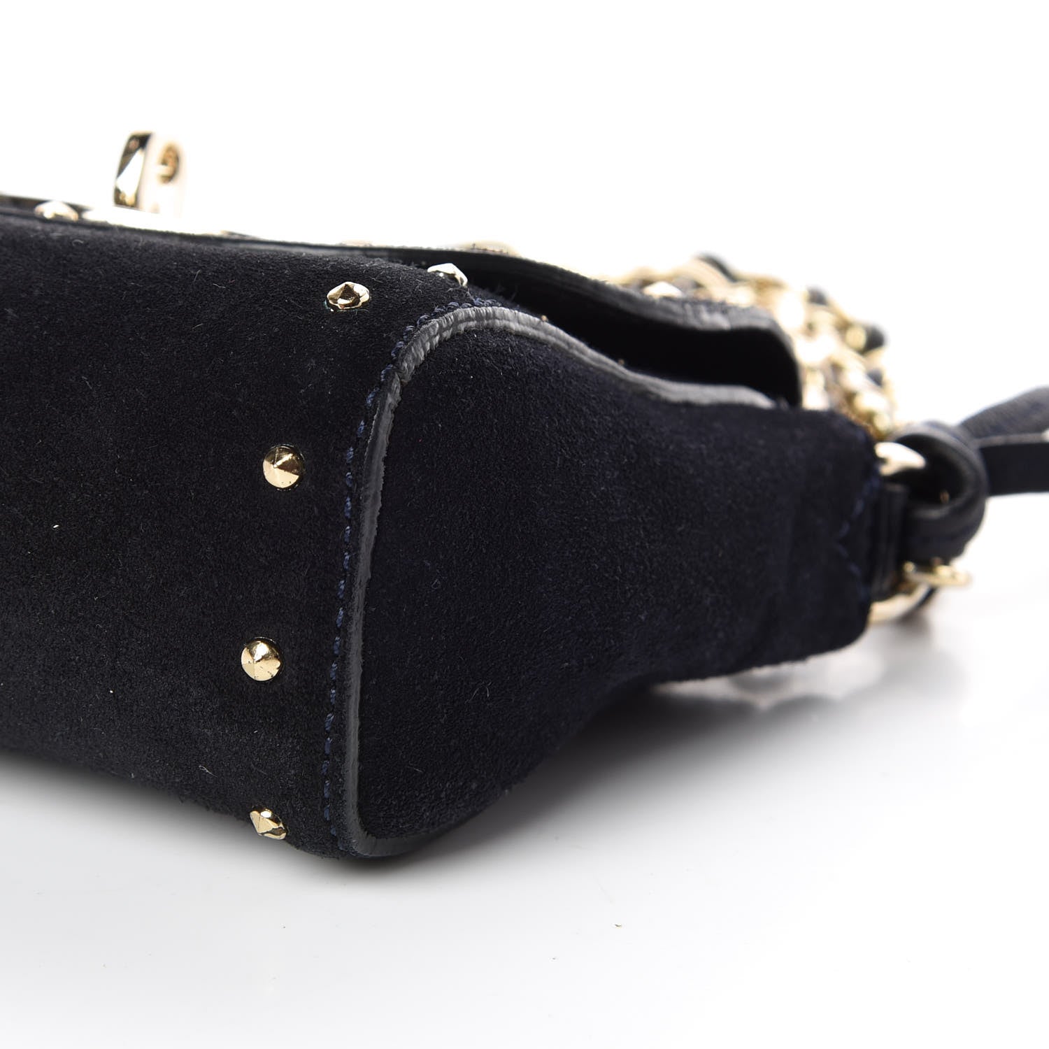 Mulberry Suede Studded Mini Lily Flap Ink Blue 7 of 9