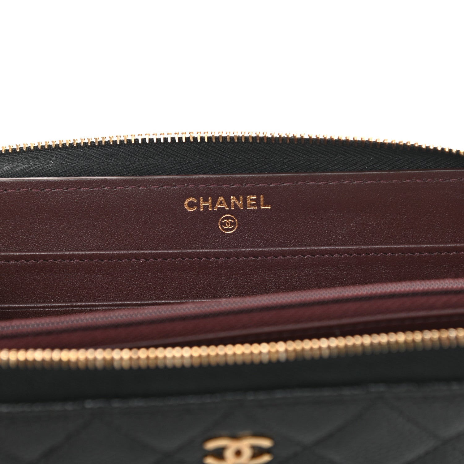 Chanel Caviar Quilted Large Gusset Zip Around Wallet Black 6 of 11