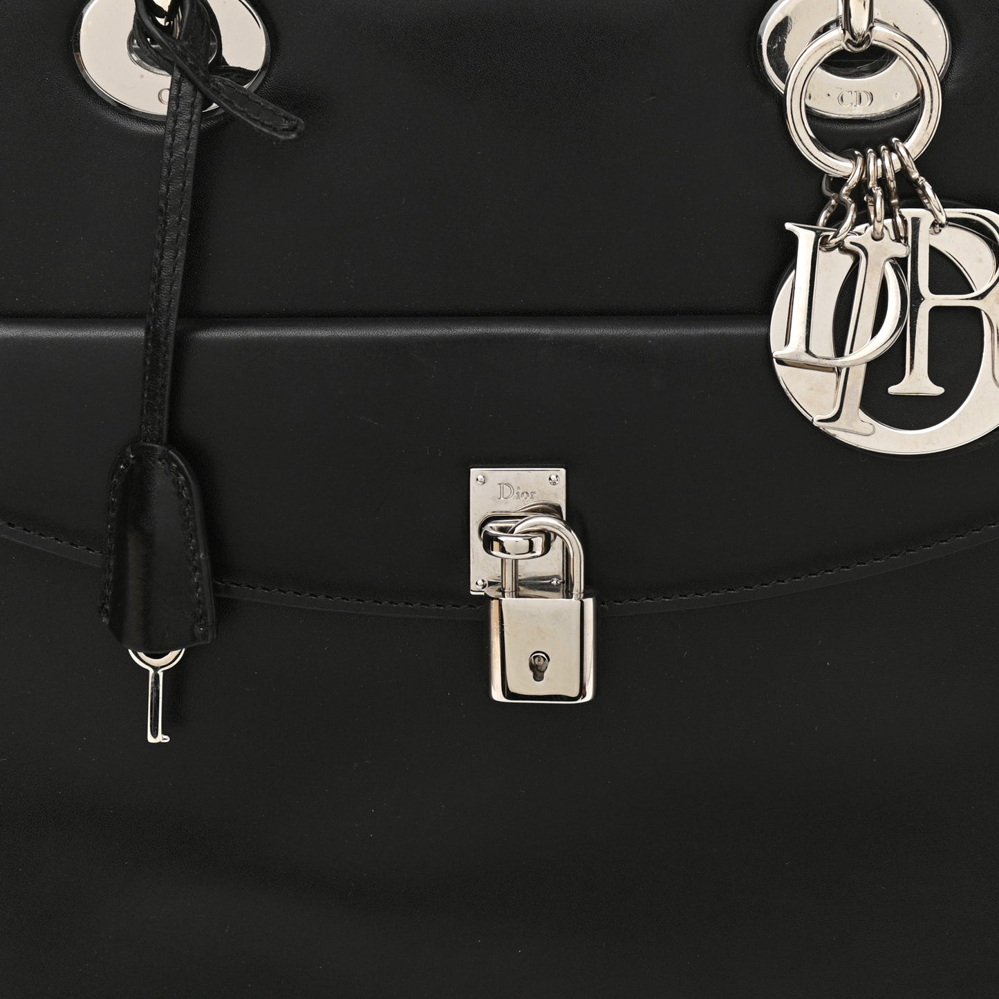 Box Calfskin Lady Dior Pouch Tote Black
