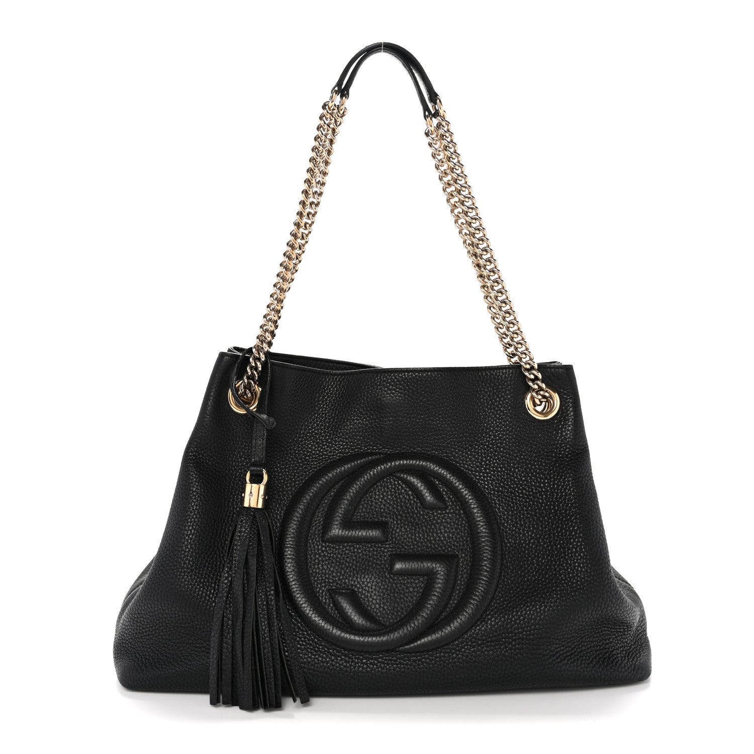 Gucci Pebbled Calfskin Medium Soho Chain Shoulder Bag Black 1 of 15