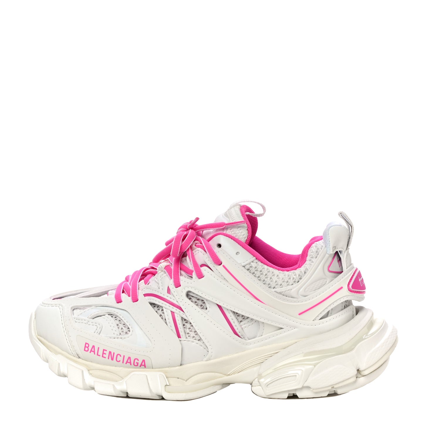 Mesh Rubber Bi-Color Womens Track Sneakers 35 Fluo Pink White
