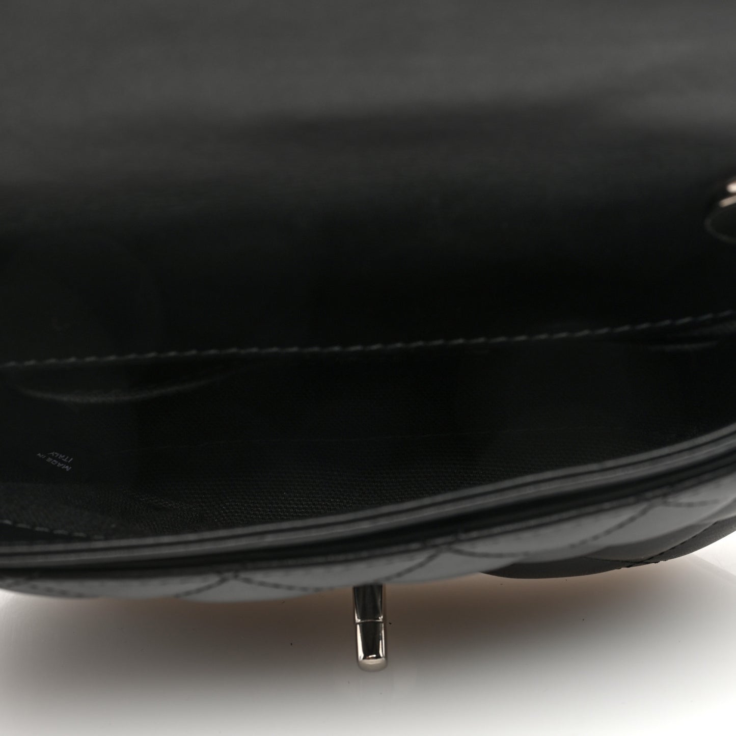 Calfskin Quilted CC Uniform Flap Belt Bag Black