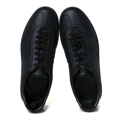 Gucci Calfskin Perforated Mens G75 Sneakers 9 Black 2 of 11