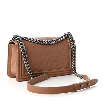 Chanel Caviar Quilted Medium Boy Flap Camel 3 of 11