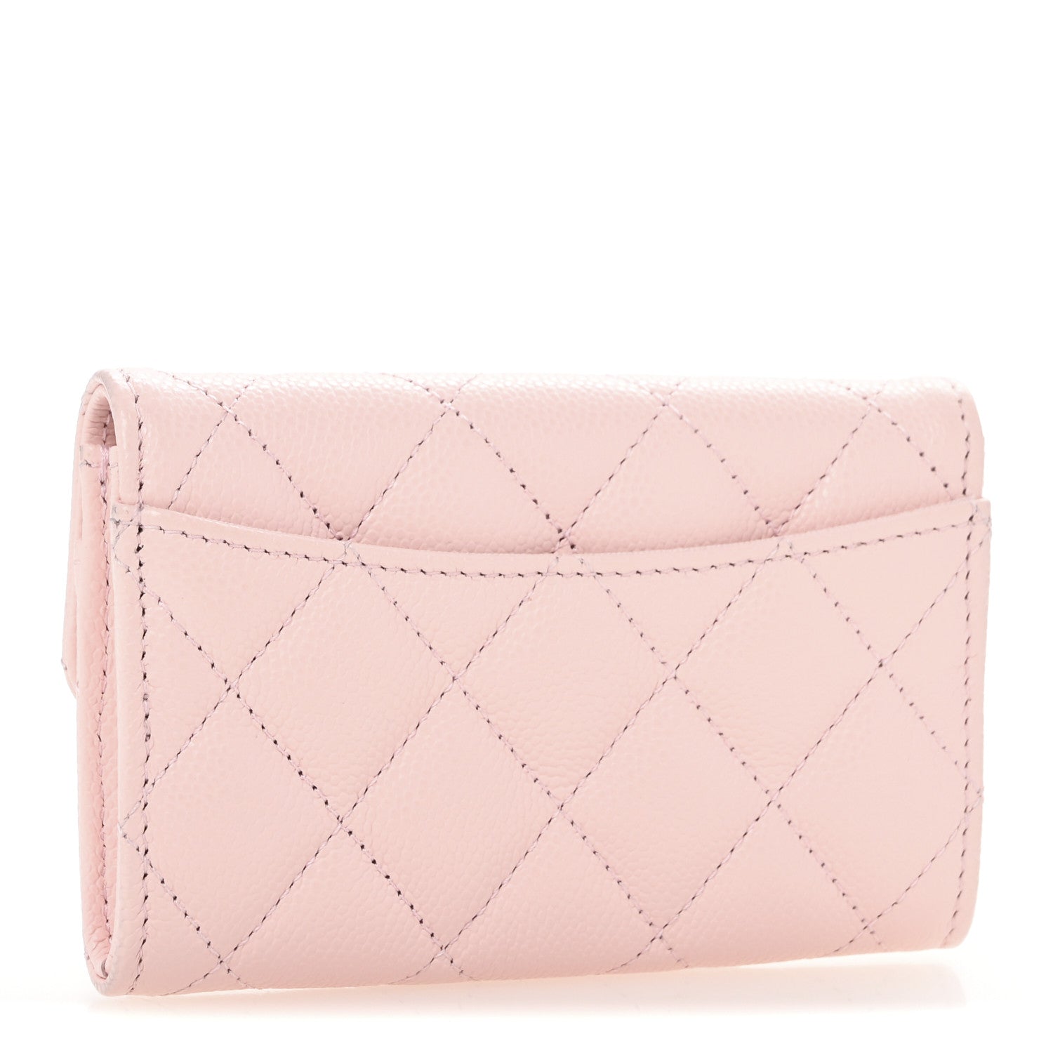 Chanel Caviar Quilted Flap Card Holder Wallet Light Pink 3 of 10