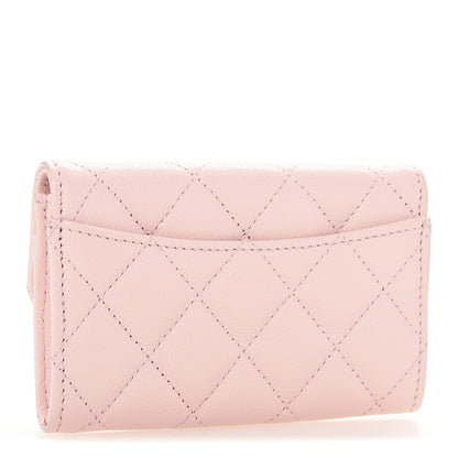 Chanel Caviar Quilted Flap Card Holder Wallet Light Pink 3 of 10