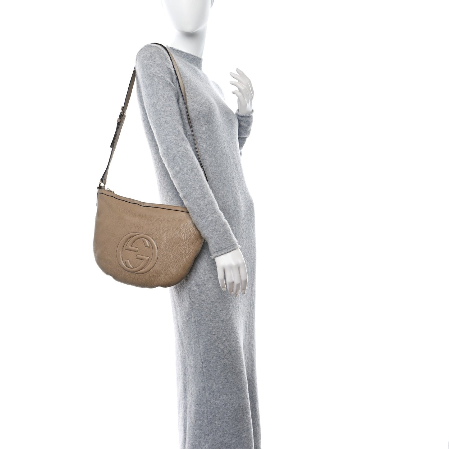Pebbled Calfskin Small Soho Hobo Nude