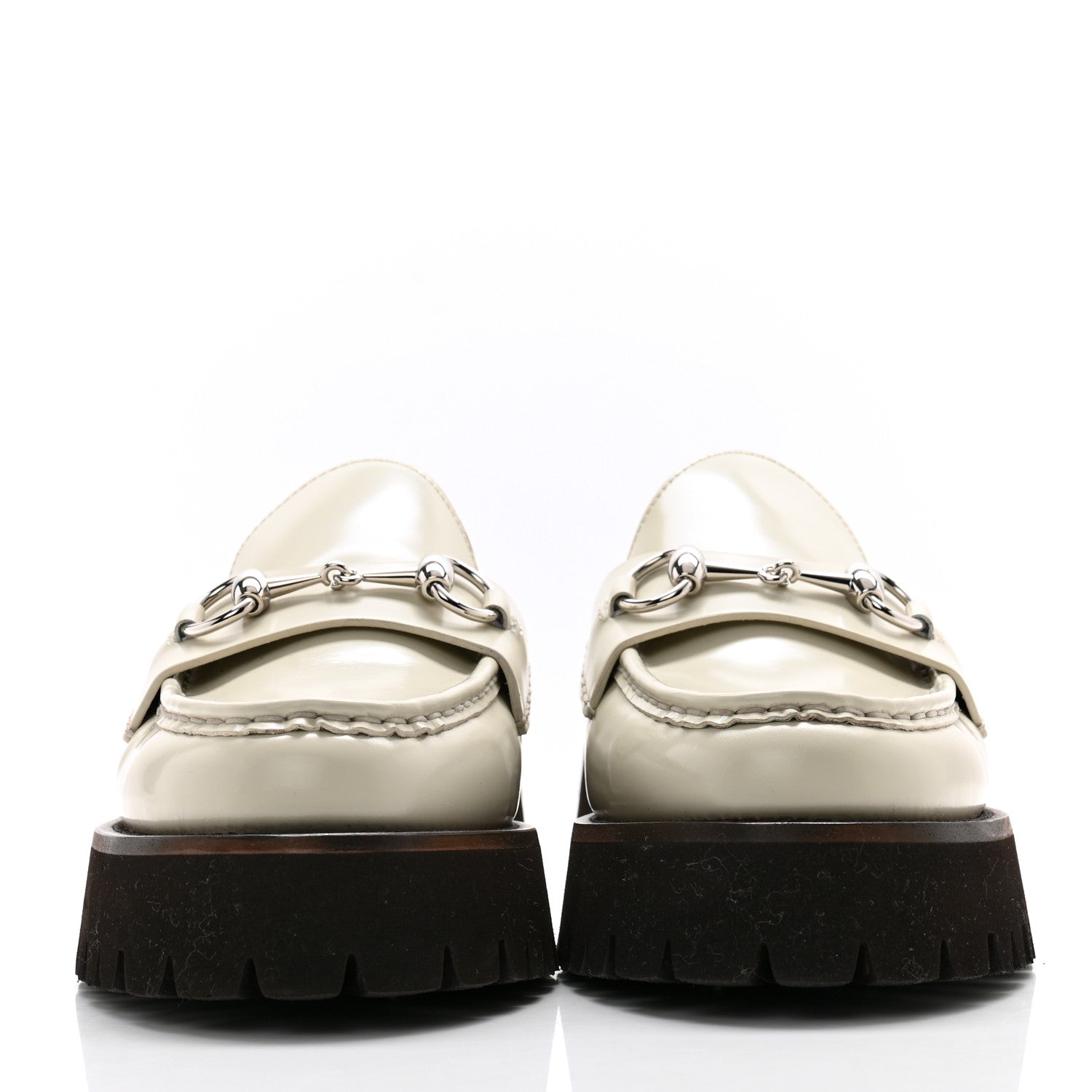 Gucci Cordovan Lux Horsebit Platform Mules 38 Mystic White 2 of 11