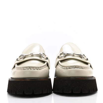 Gucci Cordovan Lux Horsebit Platform Mules 38 Mystic White 2 of 11
