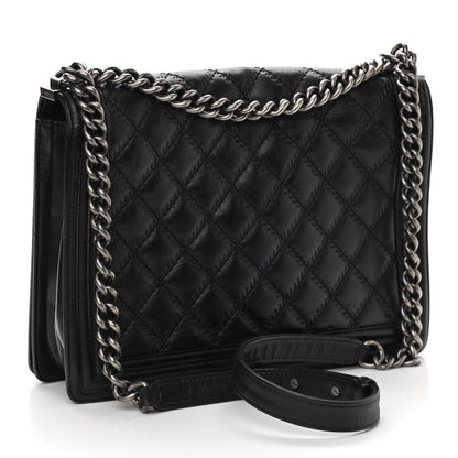 Chanel Calfskin Embossed Stitch Large Boy Flap Black 3 of 11