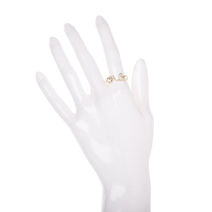 Christian Dior 18K Yellow Gold Diamond Oui Ring 55 7.25 2 of 5