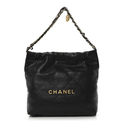 Chanel Shiny Caviar Quilted Small Chanel 22 Black 1 of 11